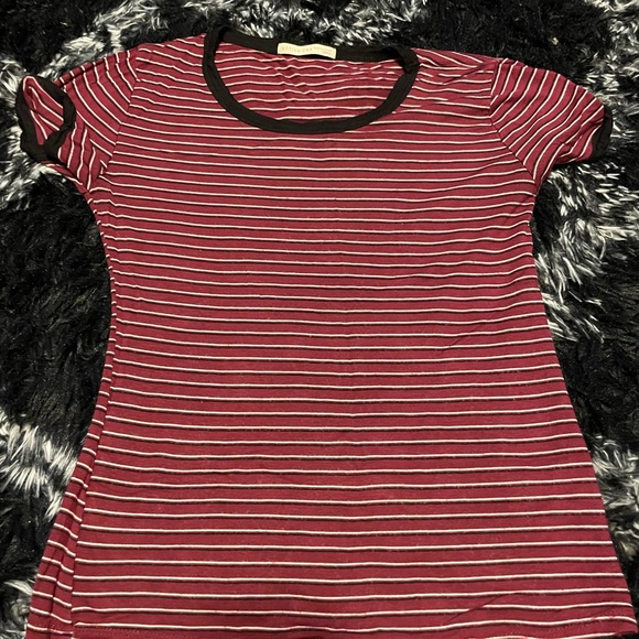 Striped Short Sleeve Tee - Red and Black - Picture 1 of 3
